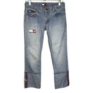 Tommy Hilfiger Jeans Womens 5/6 Sequins‎ Artsy Embellished Cropped Vintage Y2K
